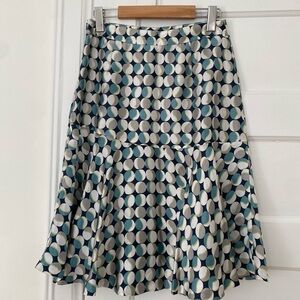 Jacob 100% silk flowy polka dot midi skirt